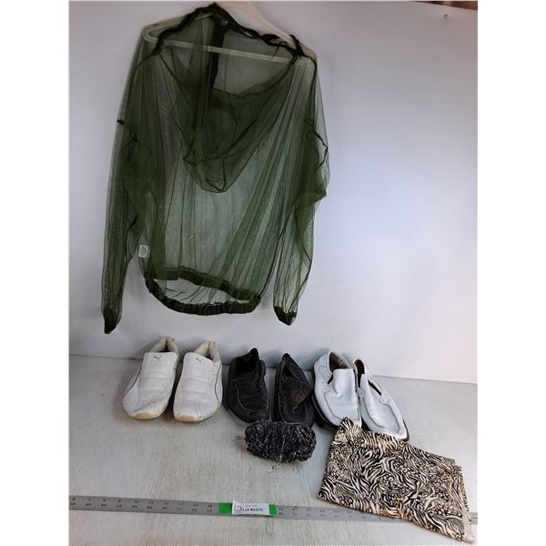 (3) Pairs Of Mens Shoes AllSize 9.5, Mosquito Jacket, Piece Of Fabric, Misc