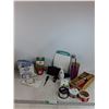 Image 1 : Elf Themed Mug, (4) Bamboo Mats, Cutting Board, (2) Water Bottles, Phone Bangle, Misc
