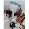 Image 4 : Elf Themed Mug, (4) Bamboo Mats, Cutting Board, (2) Water Bottles, Phone Bangle, Misc