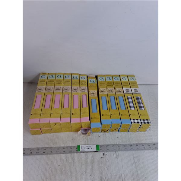 (24) Packs Of Vinyl Paper In Pink, Blue, And Checkered