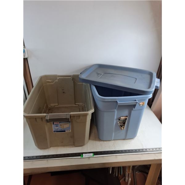 (2) Storage Bins - Sterilite 25x18x13" & Roughneck 24x16x16" - Cannot Ship