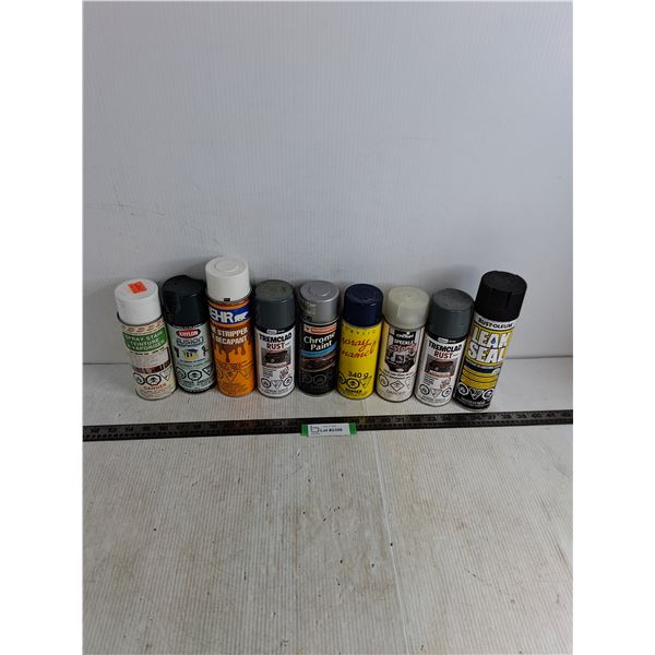 (9) Partial Spray Cans - Paint, Rust Proof, Leak Seal - Cannot Ship