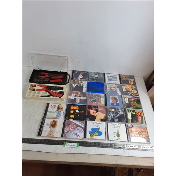 Set of 4 Wire Strippers, (22) Assorted Music CDs