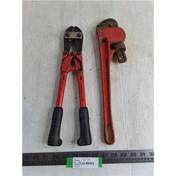 Bolt Cutters & Pipe Wrench