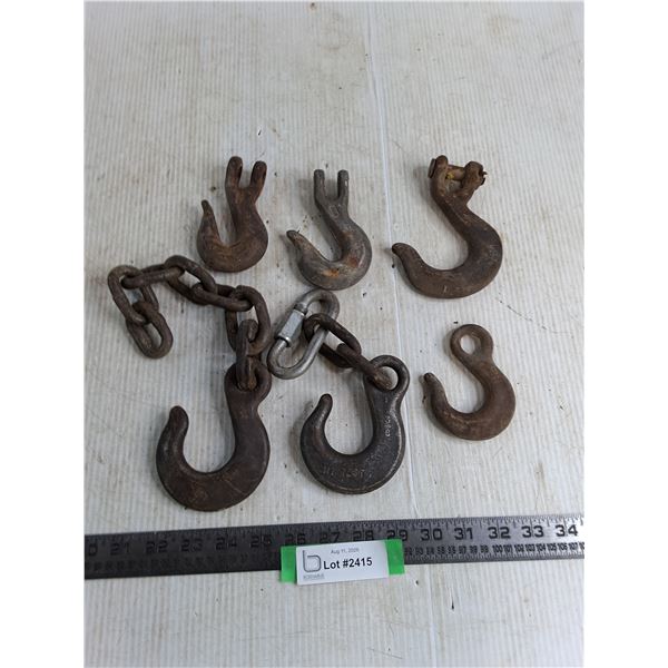 (6) Light Duty Rigging Hooks
