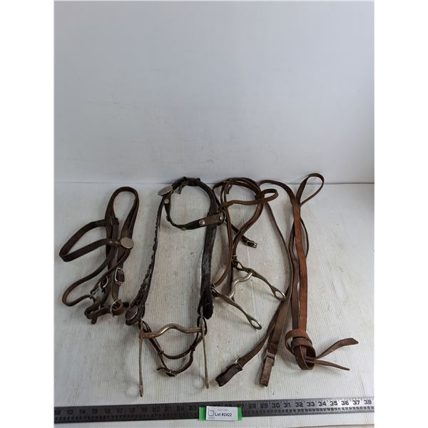 (3) Bridles, (1) Set Split Reins