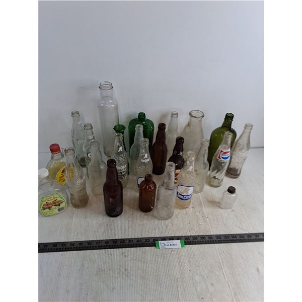 (24) Glass Pop & Product Bottles, Vase