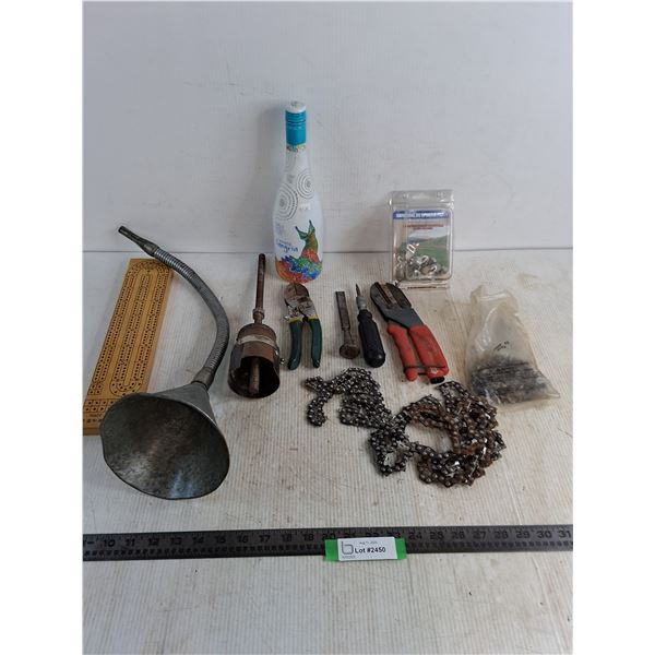 Hand Tools, Oil Funnel, Gear Chains, Sprayer Parts, Misc.