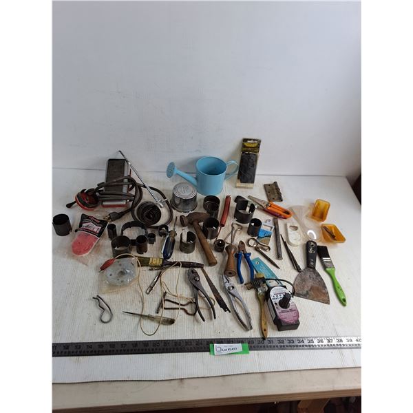 Assorted Circular Drill Bits, Pliers, Foot Switch, Misc.