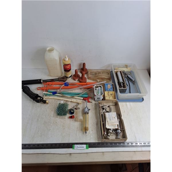 Assorted Veterinary Supplies, Cattle Prod, Syringe, Fungicide, Misc. - Cannot Ship
