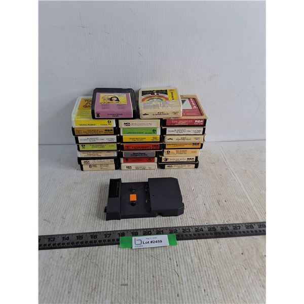 (23) Vintage 8 Track Tapes, Kraco Cassette Adaptor