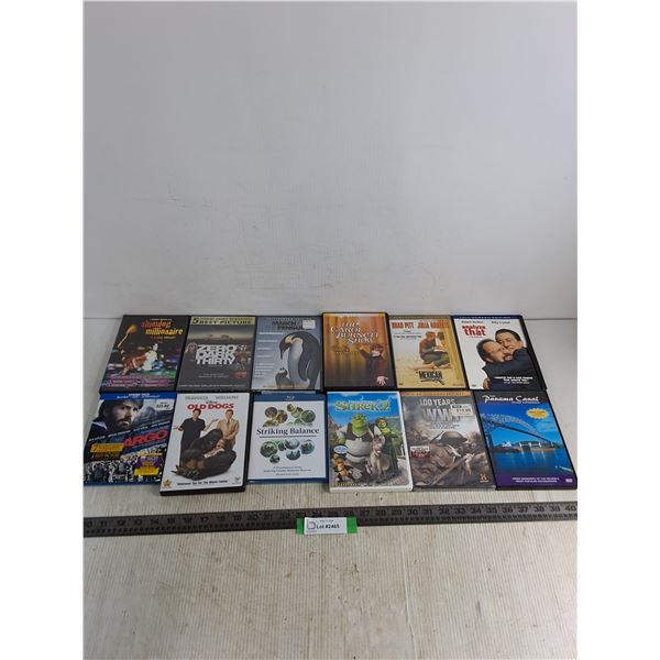 (12) DVD Movies - Slumdog Millionaire, Zero Dark Thirty, The Mexican