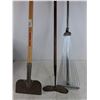 Image 2 : **Large Metal Leaf Rake, Hoe, Sturdy Spade 50.5"