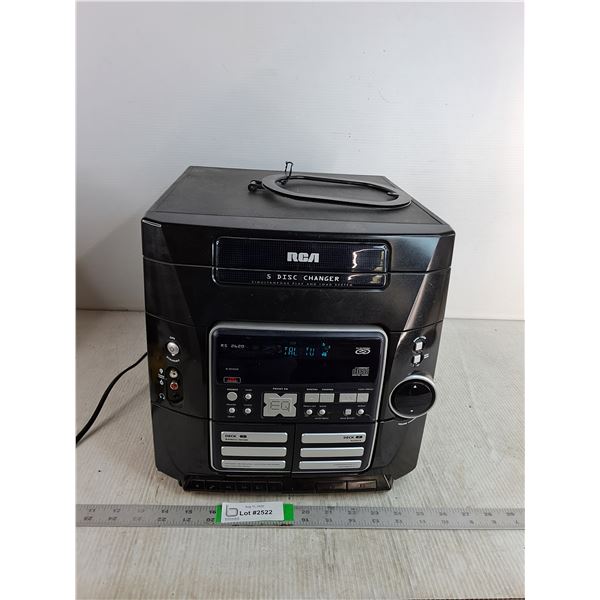 RCA CD Changer, Radio And Tape Player- Powers On 12"x14"x12"