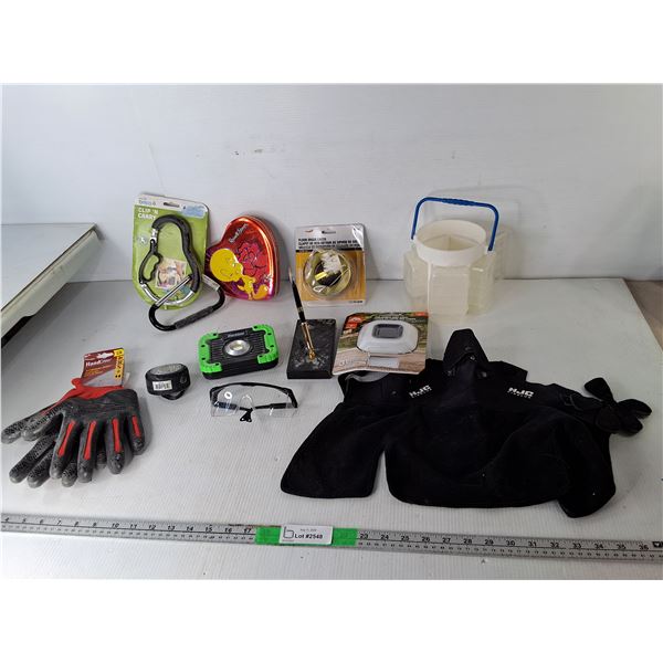 Floor Drain Check, Work Gloves-L, Tent Light, Misc.