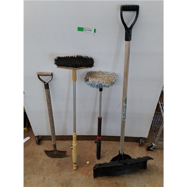 **(2) Brooms, (1) Sod Cutter, (1) Snow Shovel No Shipping