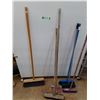 Image 1 : **(6) Brooms, Plastic and Wooden No Shipping