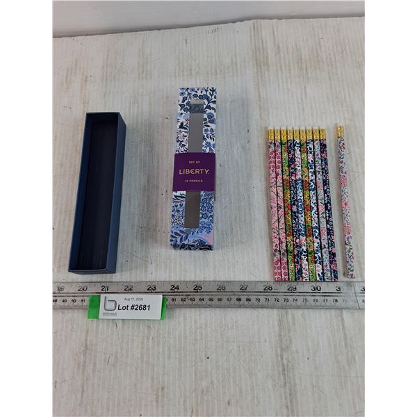 Set of (10) Liberty Floral Pattern Pencils