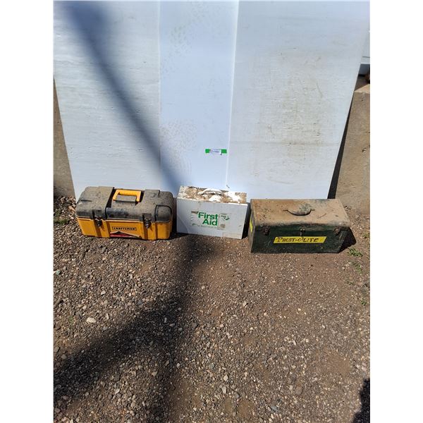 (2) Toolboxes & First Aid Kit
