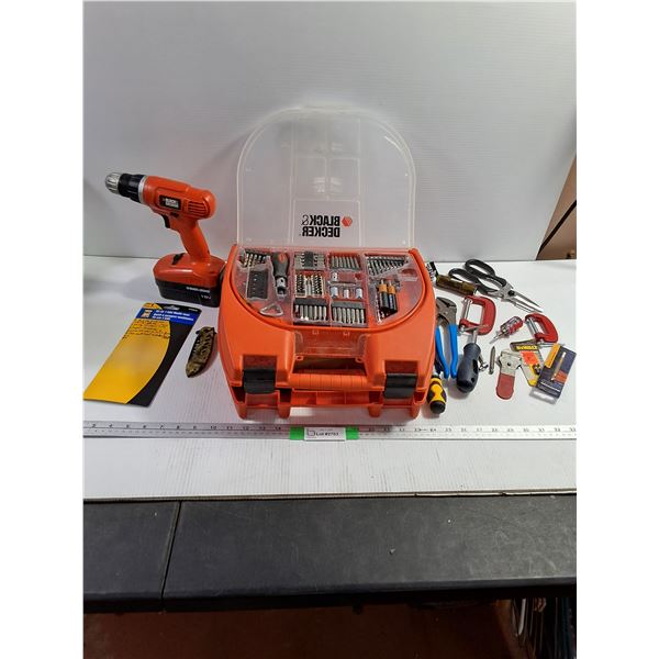 Black & Decker Drill Kit - Powers On - Knife, Scissors, Clamps, Esc