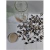 Image 3 : Assorted Vintage Souvenir Teaspoons w/ Glass Jar