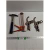 Image 1 : Powerfist 9" Vise Clamps, Caulking Gun, Estwing Fiberglass Handle Hammer