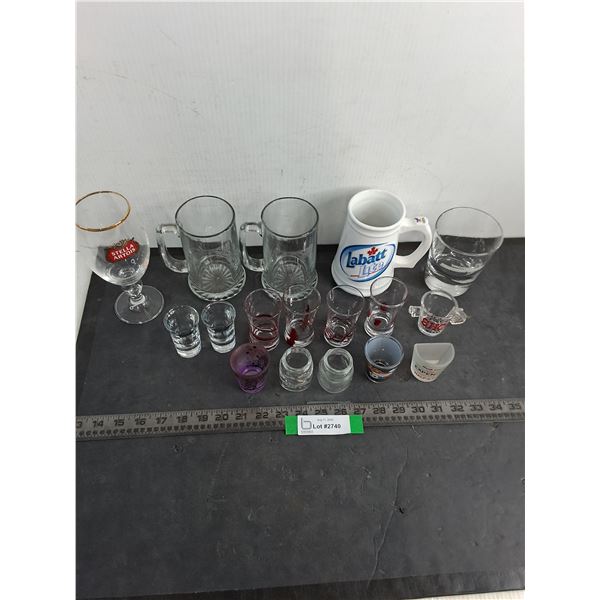 Assorted Glassware - Beer Mugs & Shot Glasses