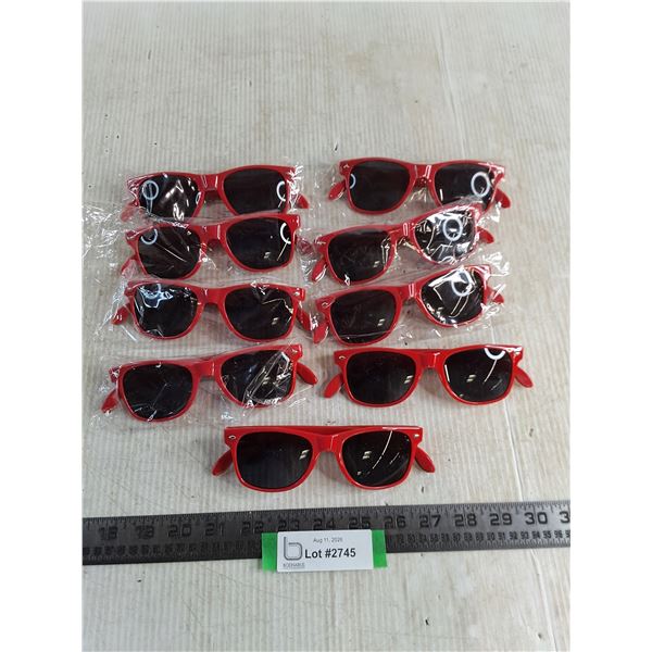 (9) Promotional Budweiser Sun Glasses featuring Bottle Opener Arms
