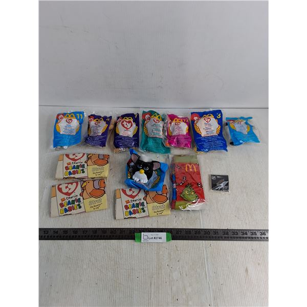 McDonald's Mostly NIB Promotional Ty & Furby Toys, Socks, Anaheim Ducks Pin