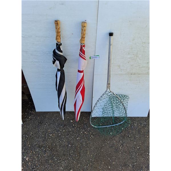 ** (2) Umbrellas & Fishing Net