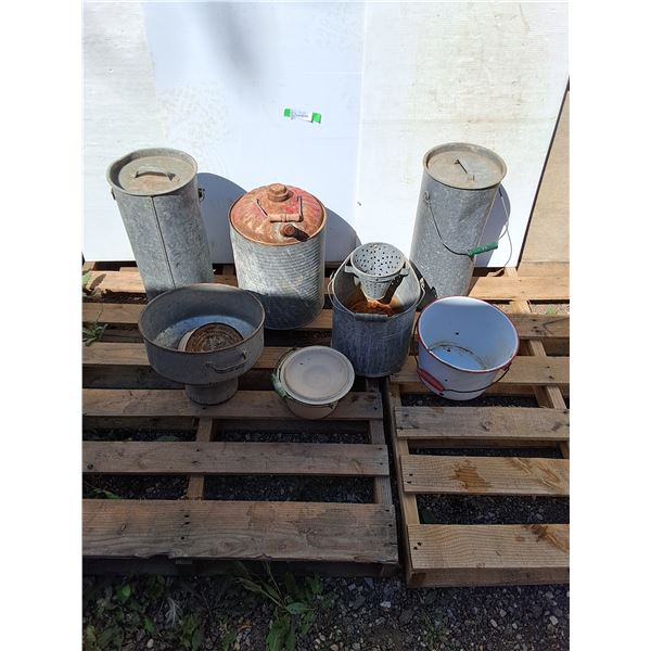 ** Various Metal Cylinders, Buckets, Jugs, Esc - Cannot Ship