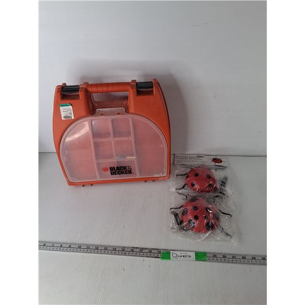 Decorative Ladybugs & Black & Decker Toolbox 14.25" x 14" x 5.5"