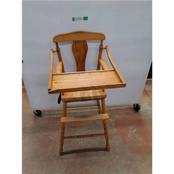 *Wooden High Chair 37.5", Can't Ship