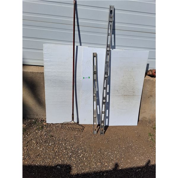 ** (2) Levels & Rake - (Longest is 71") - Cannot Ship