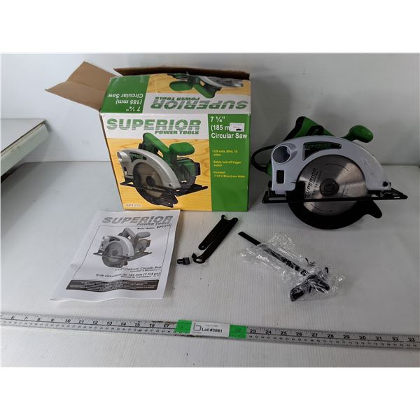 Superior 7 1/4" Circular Saw- Powers On, Appears NIB, Can't Ship
