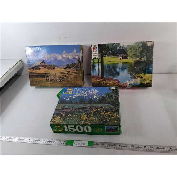 (3) Nature Puzzles, One Partially Sealed