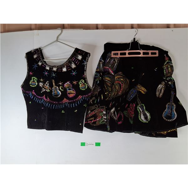 Mexican Style Top & Skirt-L