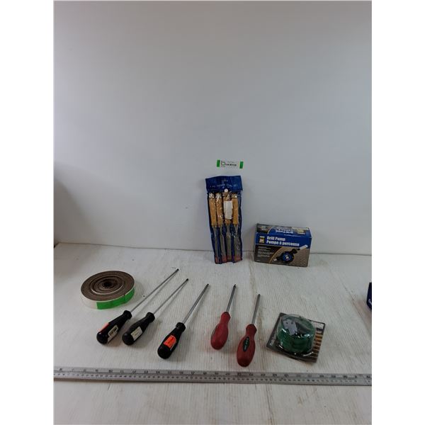 (5) Screwdrivers, (4) Chisel, Twist Wire Bundle, Drill Pump Sealed