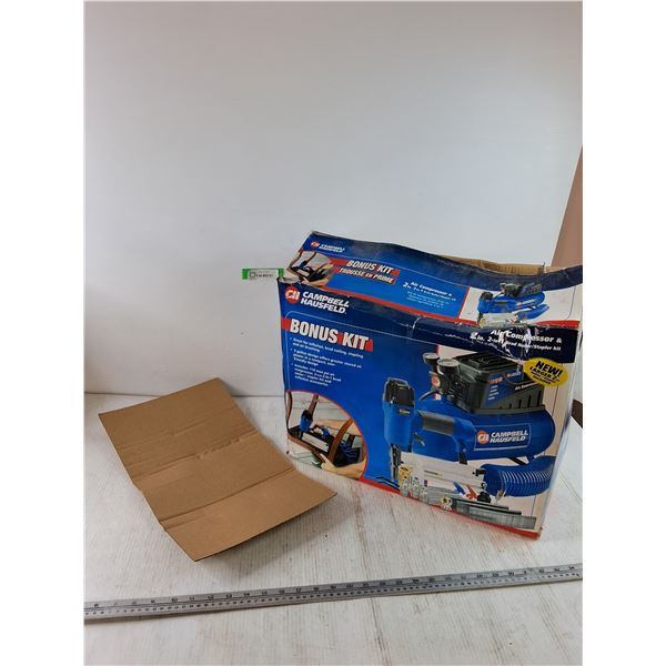 Campbell Hausfeld Air Compressor with Nailer In Box Both Untested As-Is