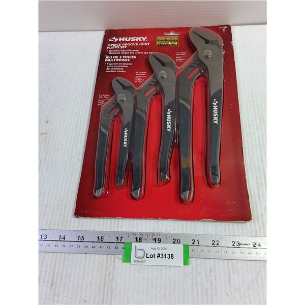 NIB Husky 3-Piece Groove Joint Pliers Set