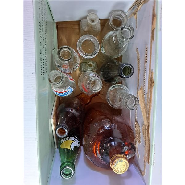 Assorted Coca-Cola, Mountain Dew, Canada Dry, Crush, Up-Town Glass Bottles