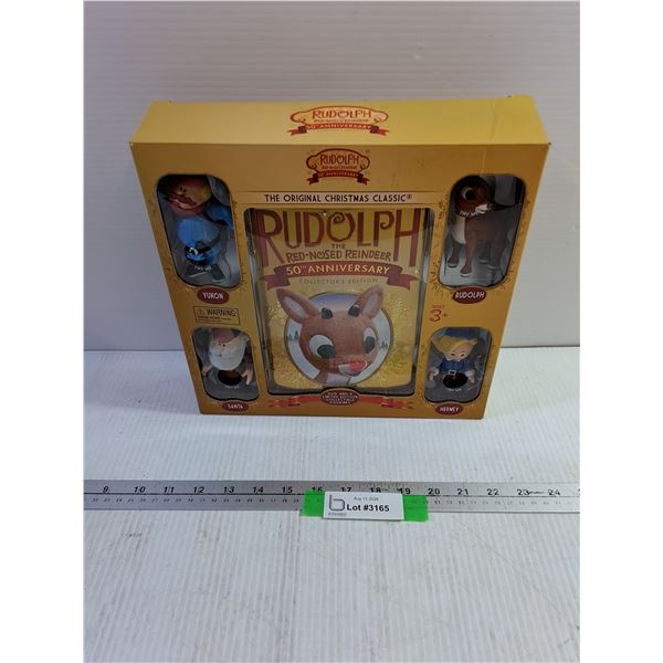Rudolph The Red Nosed Reindeer DVD & 4 Limited Edition Collectible Figurines