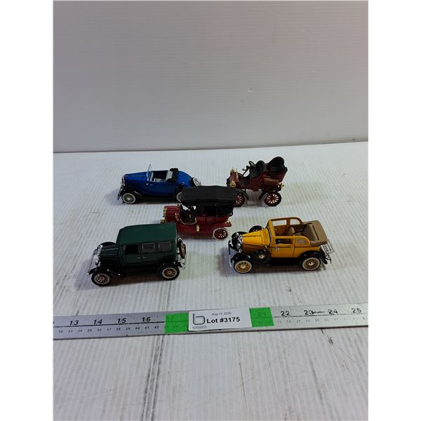 (5) Diecast Ford Model Cars