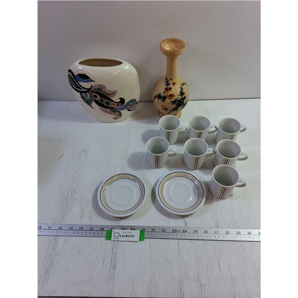 Decorative Glass Vases & IKEA Teacup + Plate Set