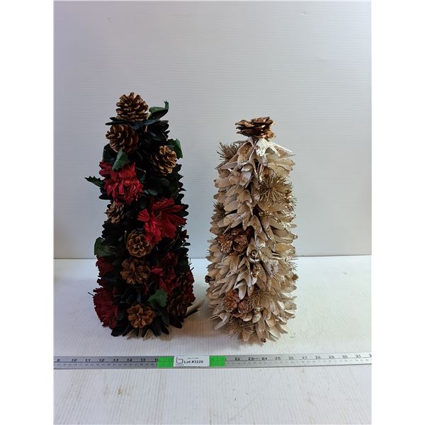 (2) Miniature Christmas Trees