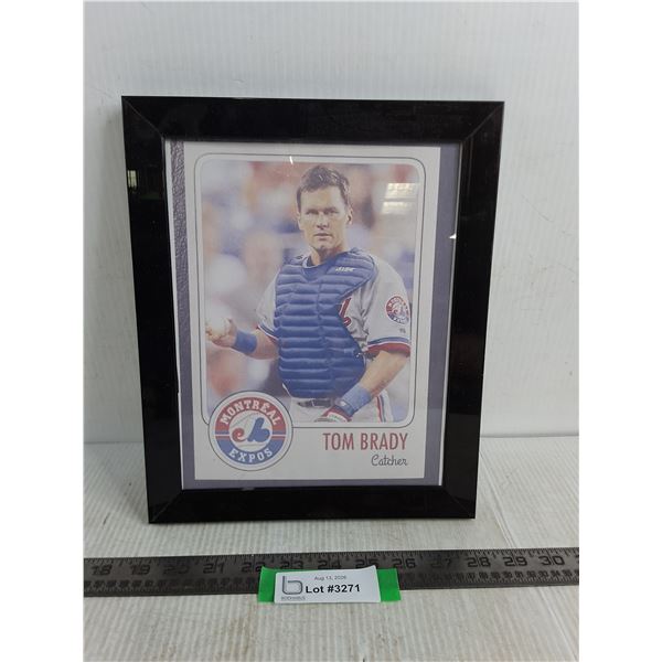 Framed 8.5" x 11" Picture of Tom Brady "Montreal Expos" Collector Card