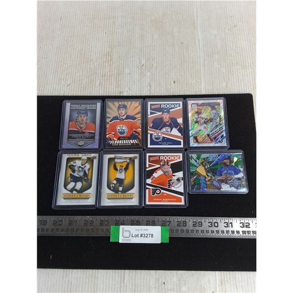 (8) Assorted NHL & MLB Collector Cards - Some Rookies - Cannot Authenticate