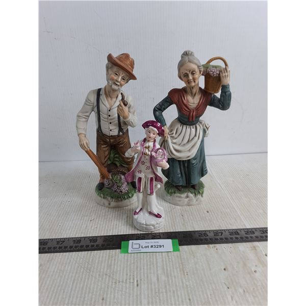 (3) Porcelain Period Piece Ornaments