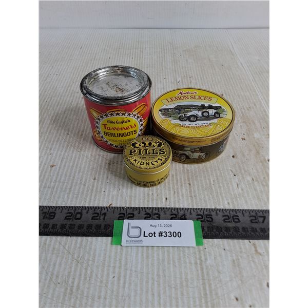 (3) Vintage Tins - Taveners, Matlow's, BDC