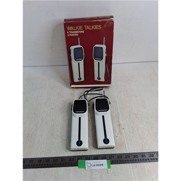 Vintage Set of Fantavox Walkie Talkies w/Original Box - Untested